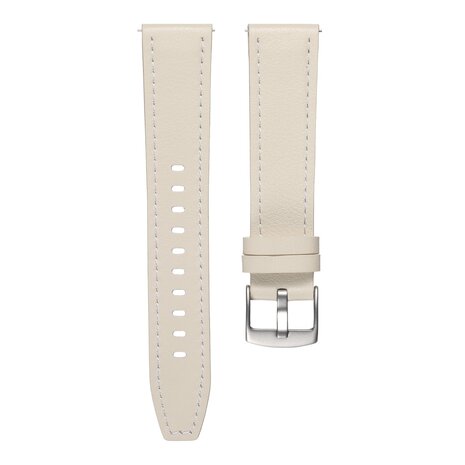 Strap-it® Strap-it Samsung Galaxy Watch 42mm 'one push' leren bandje (beige)