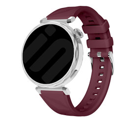 Strap-it® Huawei Watch 5 - 42mm premium silicone band (wijnrood)