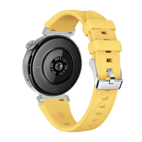 Strap-it® Strap-it Huawei Watch 5 - 42mm premium silicone band (geel) Strap-it® Strap-it Huawei Watch 5 - 42mm premium silicone band (geel)