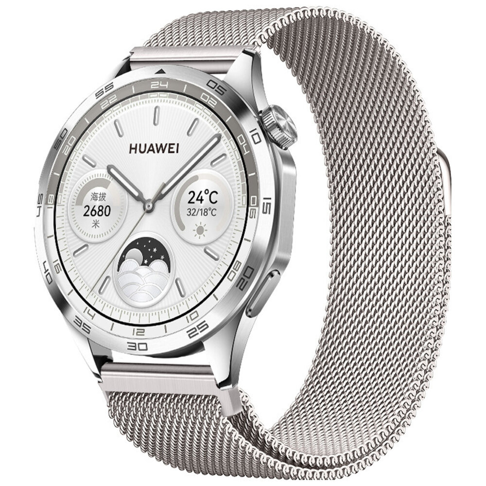 Strap-it® Strap-it Huawei Watch 5 - 42mm Milanese band (sterrenlicht)
