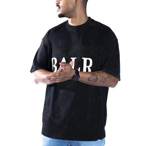 BALR. BALR Apple Watch leren band (zwart)