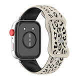 Strap-it® Huawei Watch Fit 3 siliconen leopard bandje (sterrenlicht/zwart)