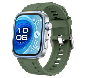 Strap-it® Huawei Watch Fit 3 siliconen classic bandje (donkergroen)