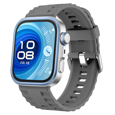 Strap-it® Strap-it Huawei Watch Fit 3 siliconen classic bandje (donkergrijs)