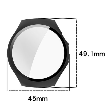 Strap-it® Strap-it Huawei Watch 5 - 42mm hard case met glas (transparant)