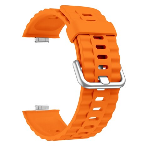 Strap-it® Strap-it Huawei Watch Fit 4 siliconen classic bandje (oranje)