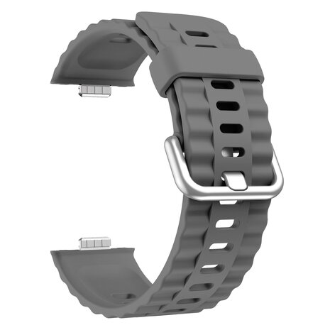 Strap-it® Strap-it Huawei Watch Fit 4 siliconen classic bandje (donkergrijs)