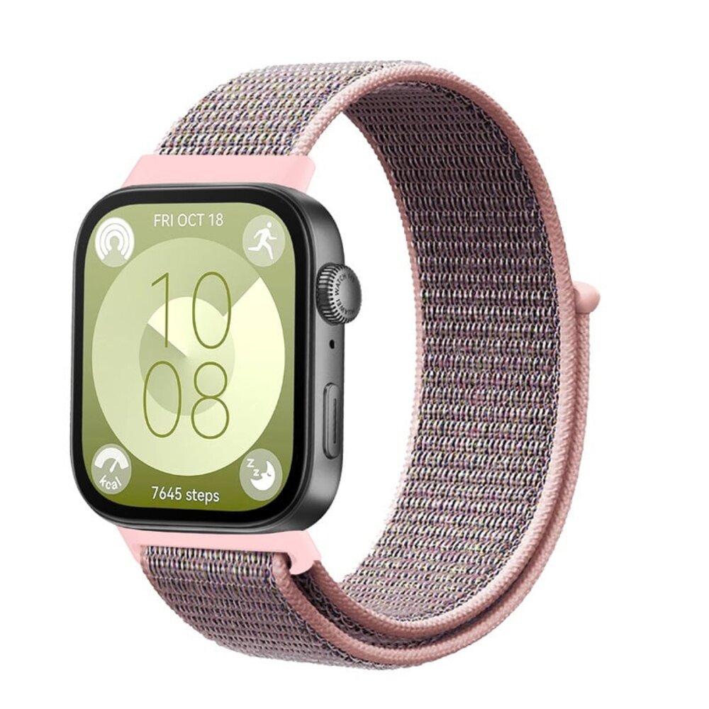 Strap-it® Strap-it Huawei Watch Fit 4 nylon classic bandje (pink sand)