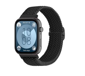 Strap-it® Huawei Watch Fit 4 Pro gevlochten bandje (zwart)