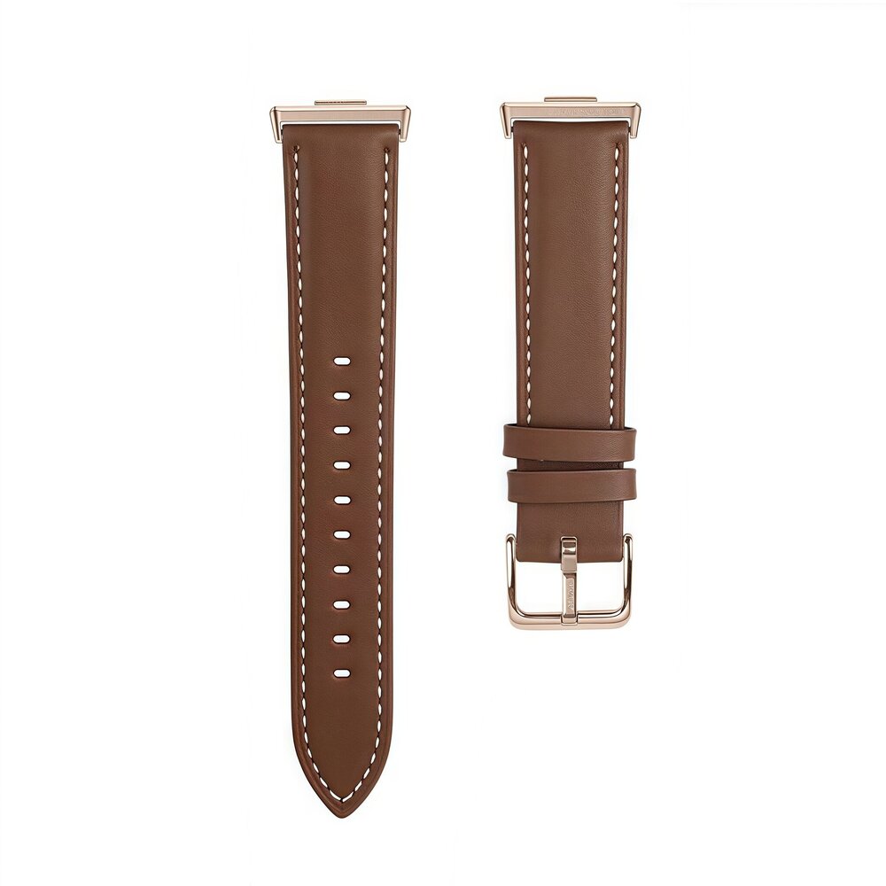 Strap-it® Strap-it Huawei Watch Fit 4 Pro leren bandje (bruin)