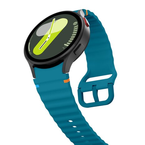 Strap-it® Strap-it Samsung Galaxy Watch 4 Classic 46mm Wave bandje (groenblauw)