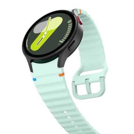 Strap-it® Strap-it Samsung Galaxy Watch 4 Classic 42mm Wave bandje (lichtgroen)