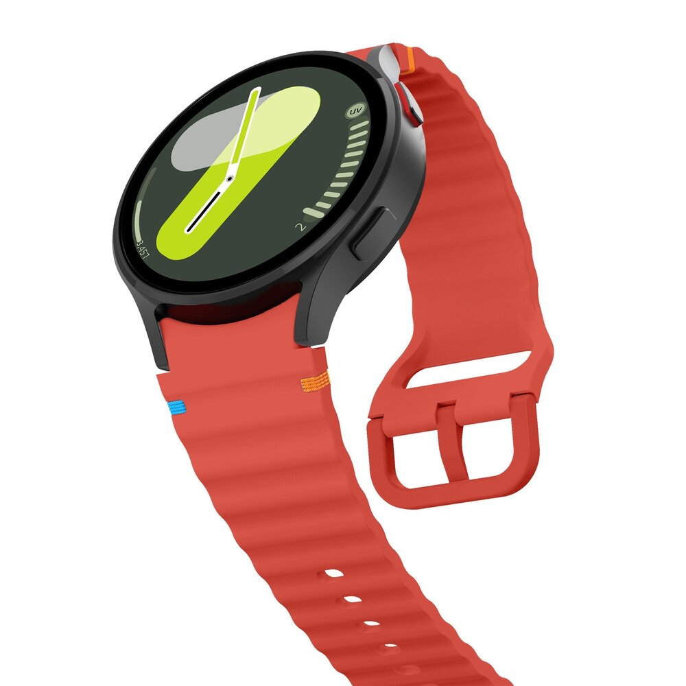Strap-it® Strap-it Samsung Galaxy Watch 4 Classic 42mm Wave bandje (rood) Strap-it® Strap-it Samsung Galaxy Watch 4 Classic 42mm Wave bandje (rood)