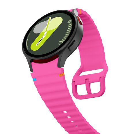 Strap-it® Strap-it Samsung Galaxy Watch 5 44mm Wave bandje (knalroze) Strap-it® Strap-it Samsung Galaxy Watch 5 44mm Wave bandje (knalroze)