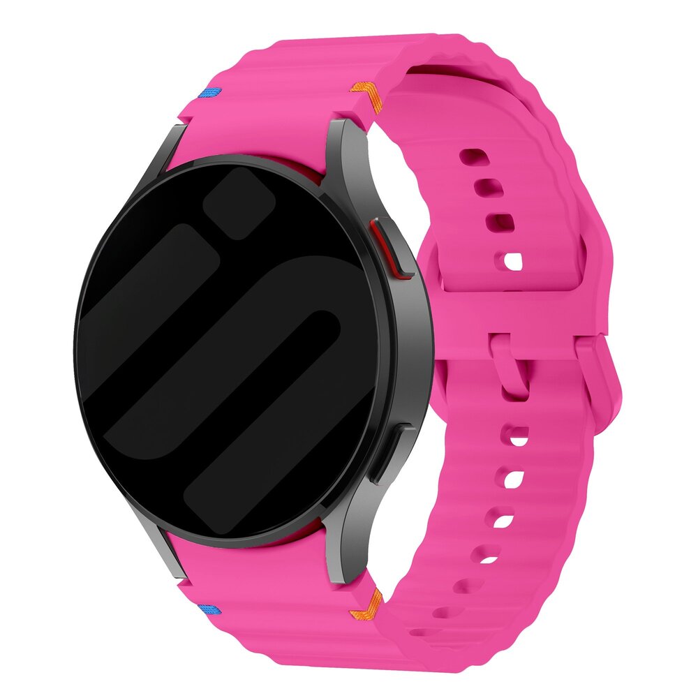 Strap-it® Strap-it Samsung Galaxy Watch 6 Classic 47mm Wave bandje (knalroze)