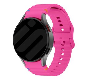 Strap-it® Samsung Galaxy Watch 6 Classic 47mm Wave bandje (knalroze)