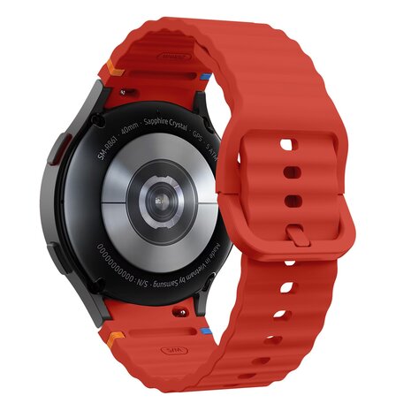 Strap-it® Strap-it Samsung Galaxy Watch 6 40mm Wave bandje (rood) Strap-it® Strap-it Samsung Galaxy Watch 6 40mm Wave bandje (rood)