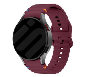 Strap-it® Samsung Galaxy Watch 7 - 44mm Wave bandje (wijnrood) Strap-it® Samsung Galaxy Watch 7 - 44mm Wave bandje (wijnrood)