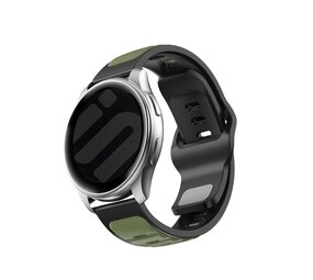 Strap-it® Samsung Galaxy Watch 3 45mm outdoor duo siliconen bandje (groen/zwart)