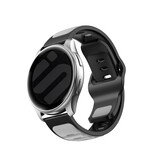 Strap-it® Samsung Galaxy Watch 7 - 44mm outdoor duo siliconen bandje (grijs/zwart)