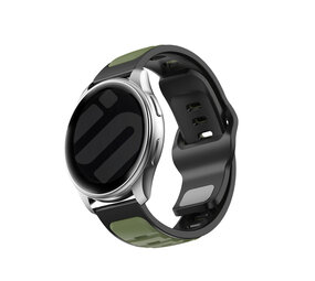 Strap-it® Samsung Galaxy Watch 7 - 44mm outdoor duo siliconen bandje (groen/zwart)