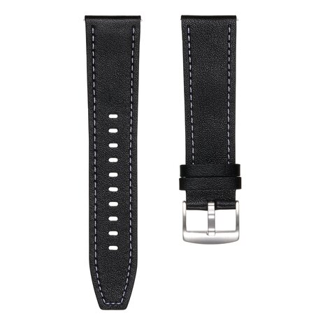 Strap-it® Strap-it Samsung Galaxy Watch 3 45mm 'one push' leren bandje (zwart)