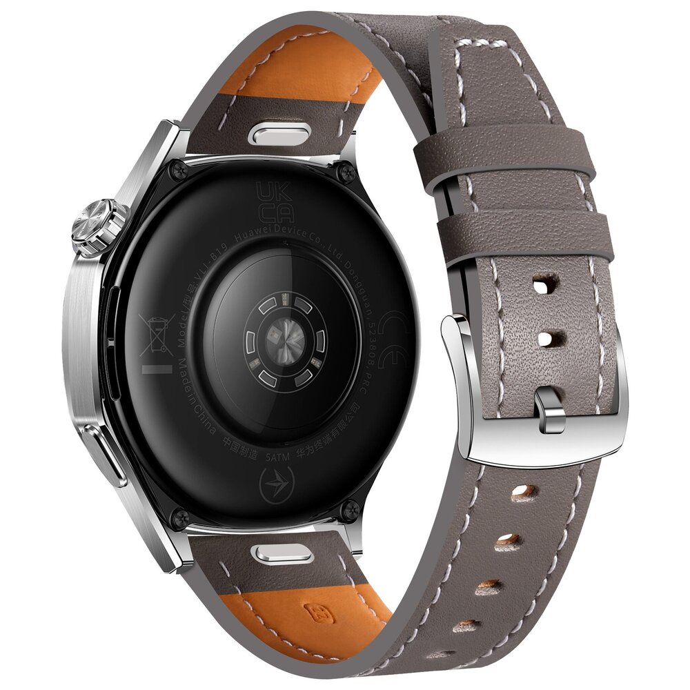 Strap-it® Strap-it Samsung Gear S3 'one push' leren bandje (grijs)
