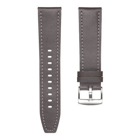 Strap-it® Strap-it Amazfit GTR 2 'one push' leren bandje (grijs)