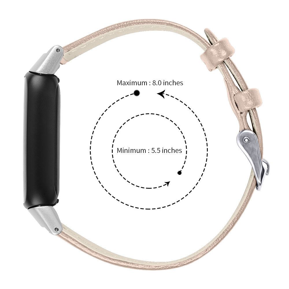 Strap-it® Strap-it Fitbit Luxe modern leren bandje (beige-roze)