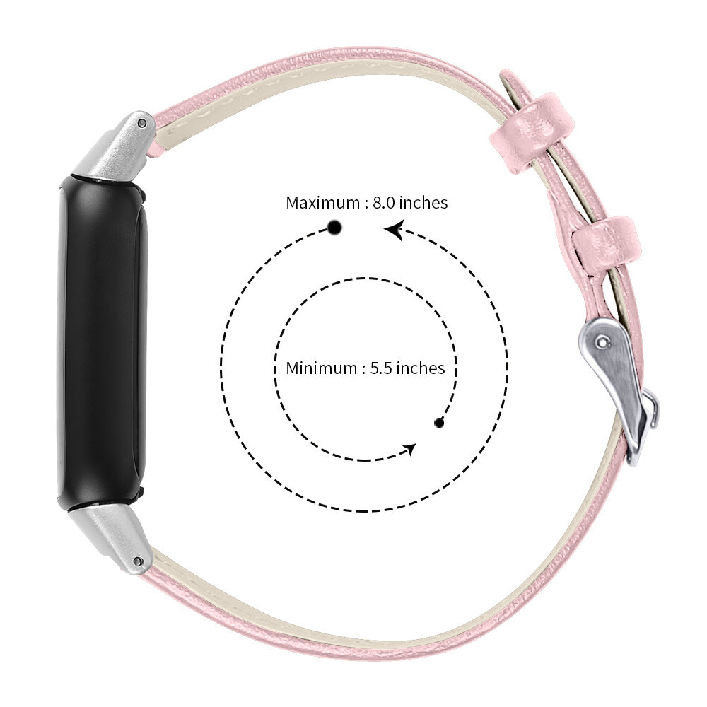 Strap-it® Strap-it Fitbit Luxe modern leren bandje (roze)