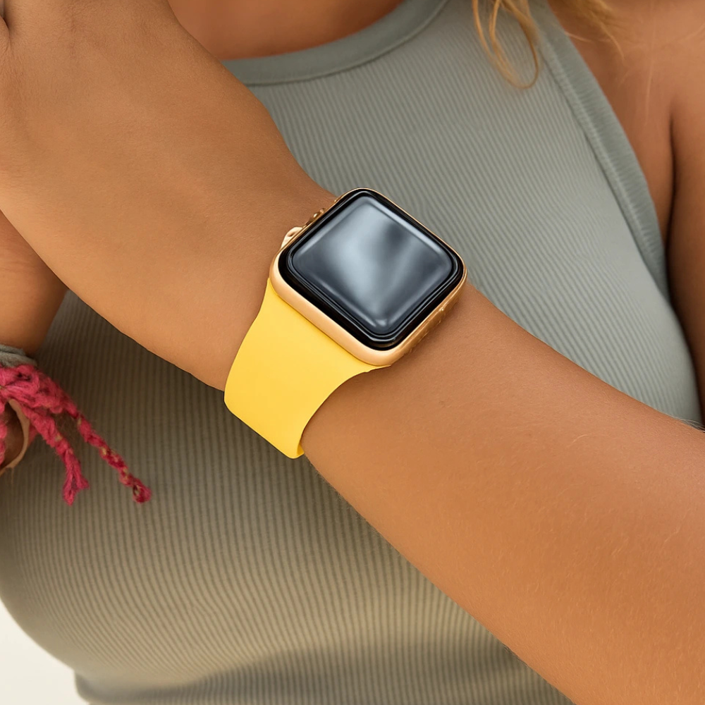Strap-it® Strap-it Apple Watch silicone band (geel)