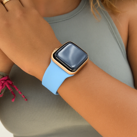 Strap-it® Strap-it Apple Watch silicone band (aqua blauw)