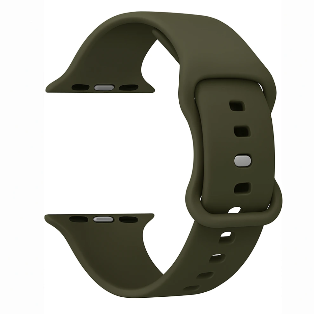 Strap-it® Strap-it Apple Watch siliconen bandje (legergroen)