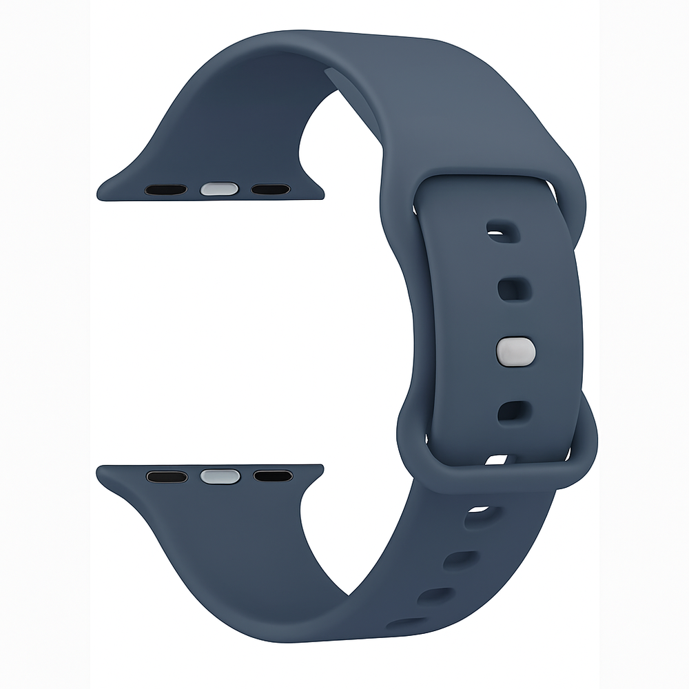 Strap-it® Strap-it Apple Watch siliconen bandje (grijs-blauw)