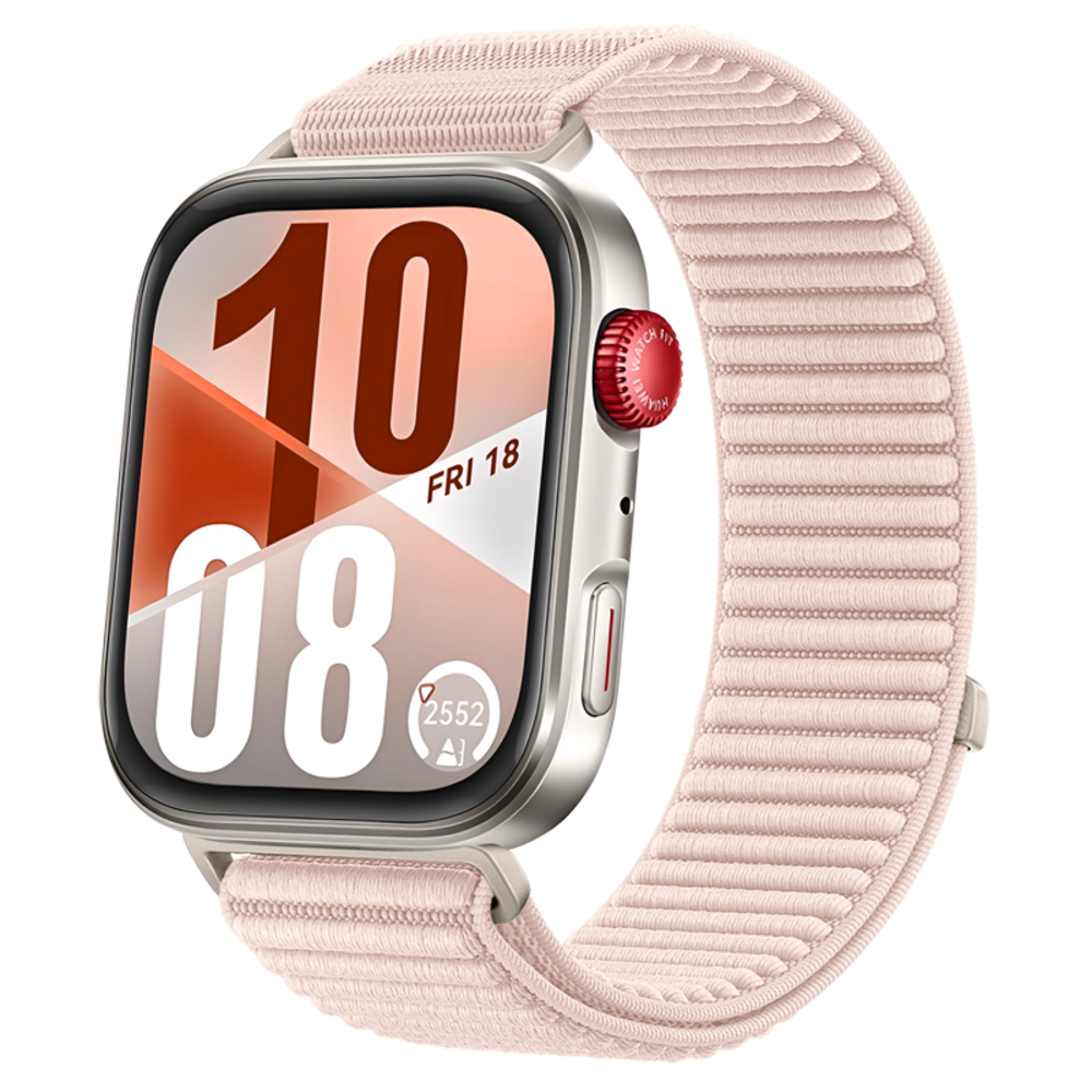 Strap-it® Strap-it Huawei Watch Fit 3 nylon wave bandje (lichtroze)