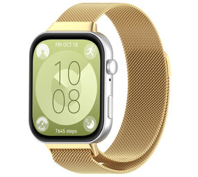 Strap-it® Huawei Watch Fit 3 Milanese band (goud) Strap-it® Huawei Watch Fit 3 Milanese band (goud)