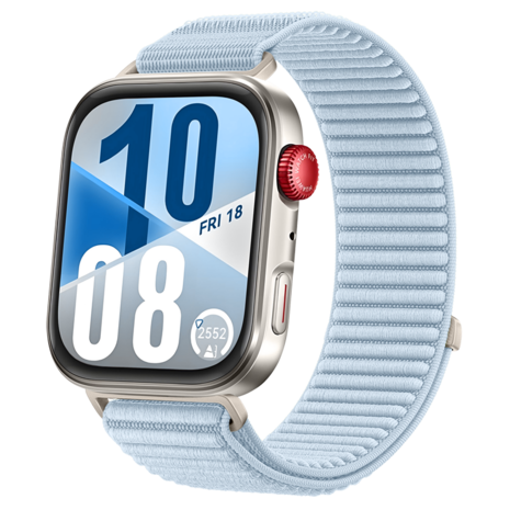 Strap-it® Strap-it Huawei Watch Fit 4 nylon wave bandje (lichtblauw)