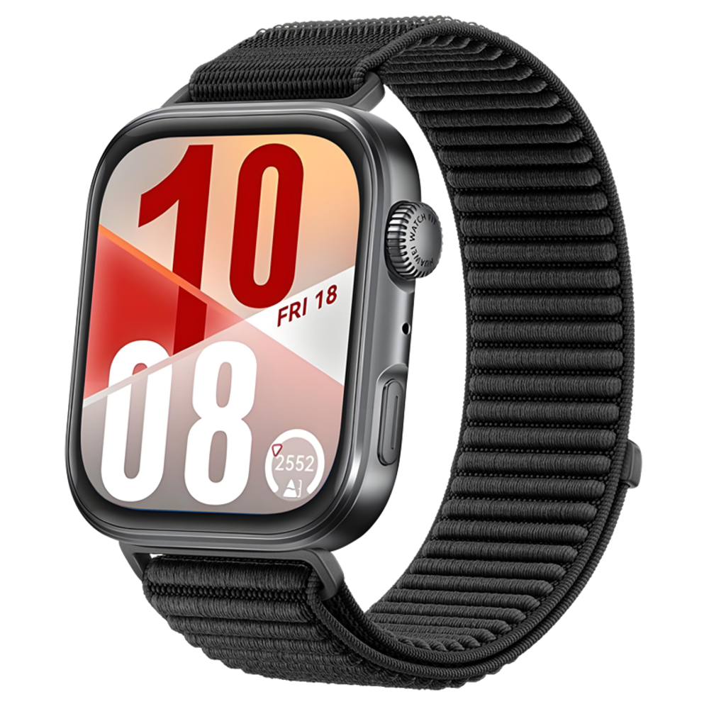 Strap-it® Strap-it Huawei Watch Fit 4 Pro nylon wave bandje (zwart)