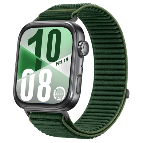 Strap-it® Strap-it Huawei Watch Fit 4 Pro nylon wave bandje (donkergroen)