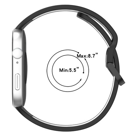 Strap-it® Strap-it Huawei Watch Fit 4 Pro sport bandje (zwart/wit)