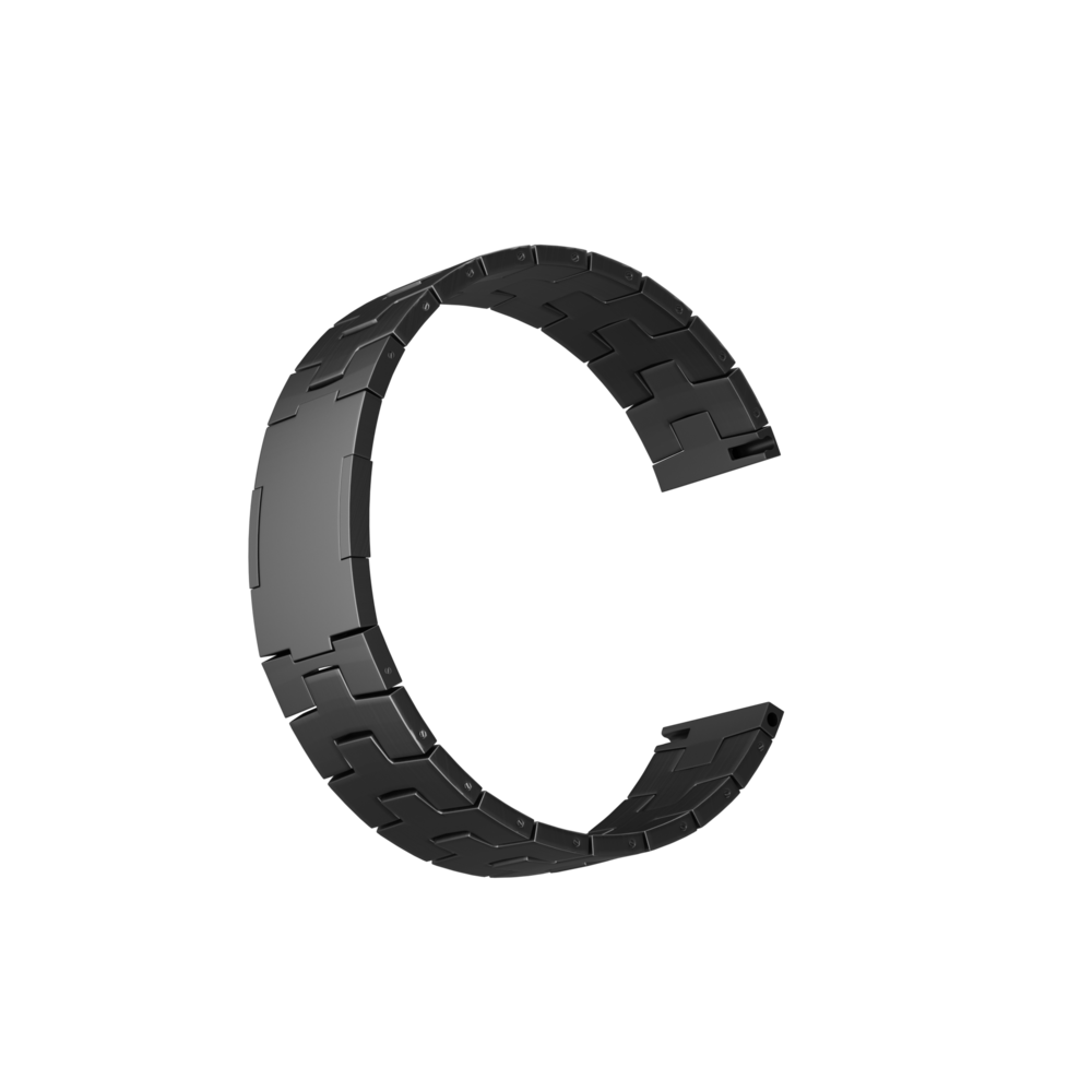 Strap-it® Strap-it Suunto Run titanium grain band (platte sluiting) (grafiet)