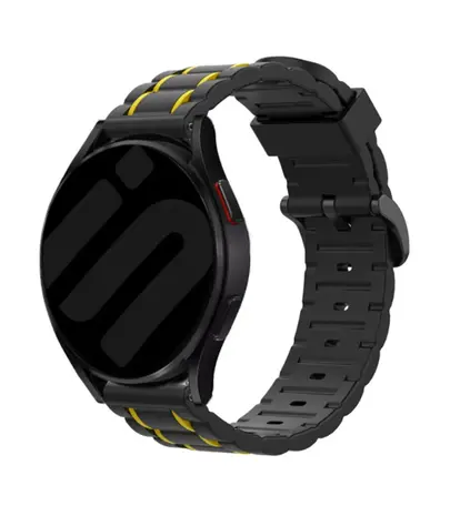 Strap-it® Strap-it Suunto Run sport gesp band (zwart/geel)