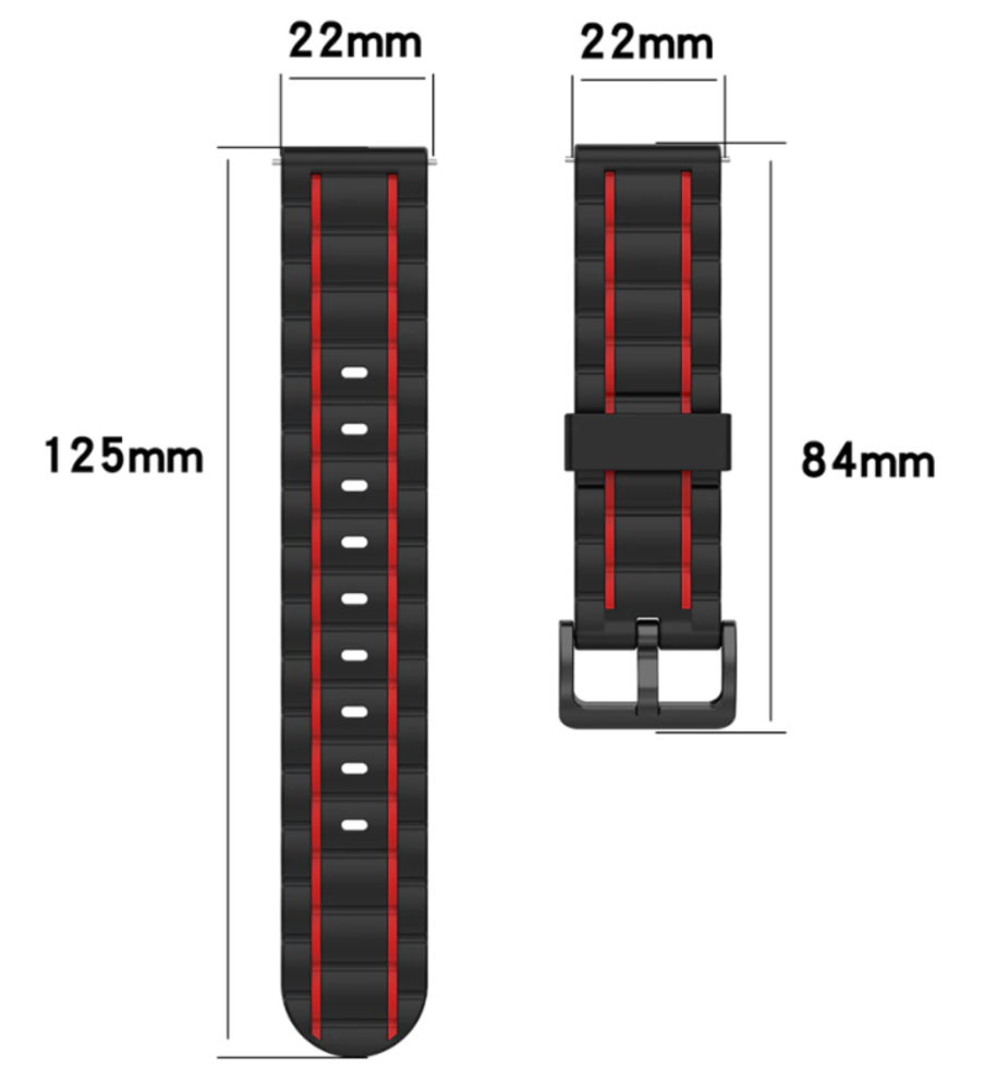 Strap-it® Strap-it Suunto 9 Peak sport gesp band (zwart/rood) Strap-it® Strap-it Suunto 9 Peak sport gesp band (zwart/rood)