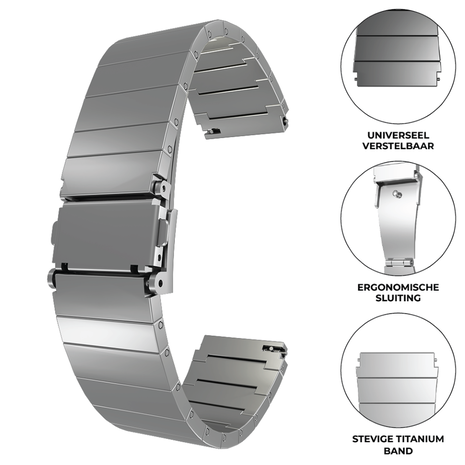 Strap-it® Strap-it Suunto 9 Peak Pro luxe titanium band (zilver)