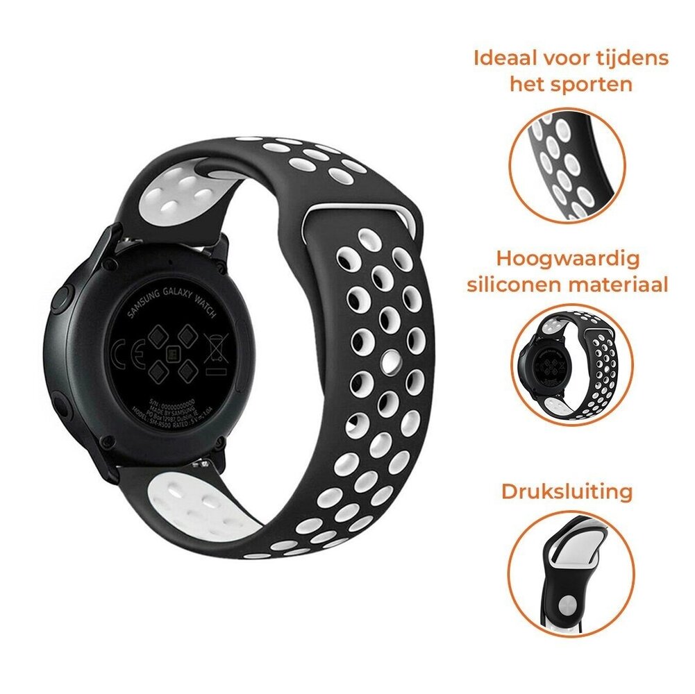 Strap-it® Strap-it Suunto 9 Peak Pro sport band (zwart/wit)