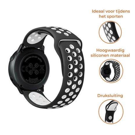 Strap-it® Strap-it Suunto 9 Peak Pro sport band (zwart/wit)