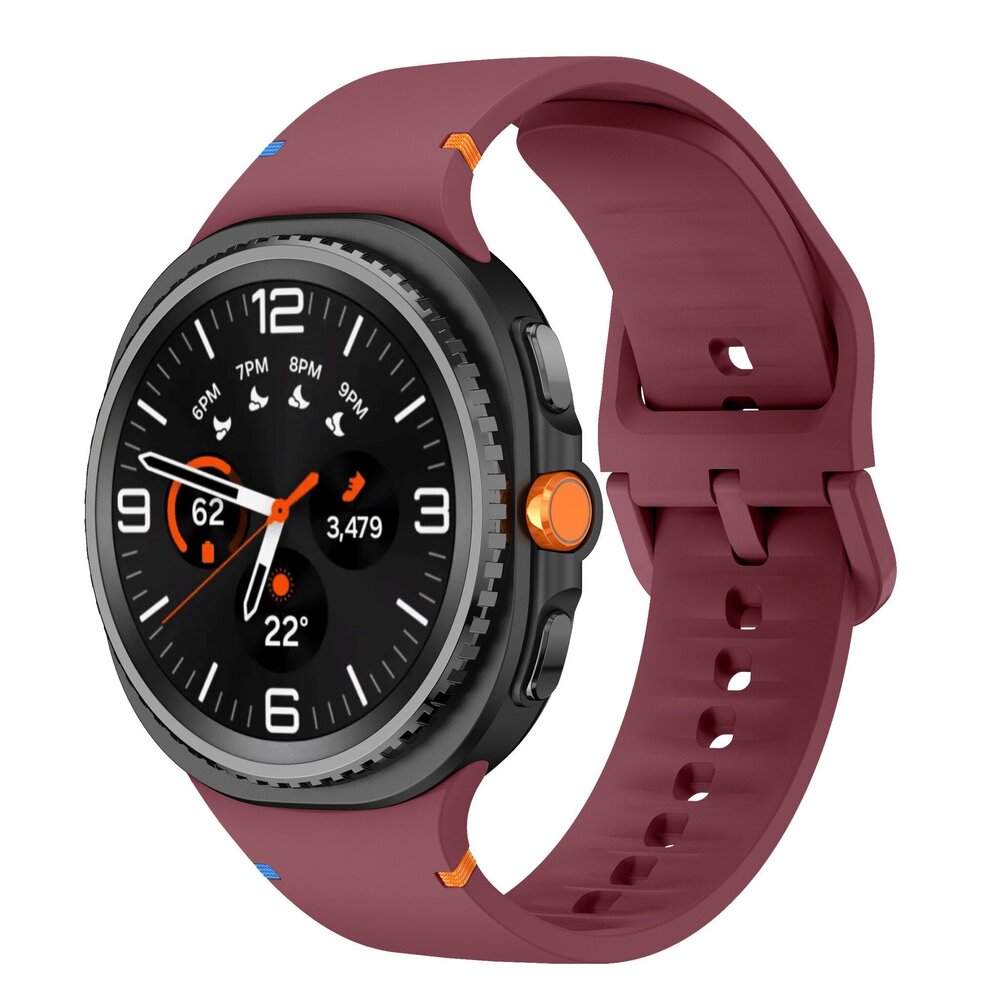Strap-it® Strap-it Samsung Galaxy Watch 8 - 44mm siliconen bandje (wijnrood)