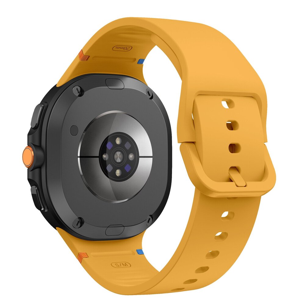 Strap-it® Strap-it Samsung Galaxy Watch 8 - 44mm siliconen bandje (geel) Strap-it® Strap-it Samsung Galaxy Watch 8 - 44mm siliconen bandje (geel)