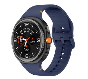 Strap-it® Samsung Galaxy Watch 8 - 44mm siliconen bandje (donkerblauw)