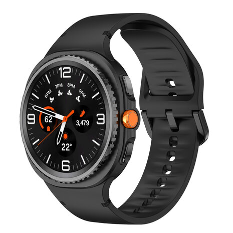 Strap-it® Strap-it Samsung Galaxy Watch 8 - 40mm siliconen bandje (zwart)